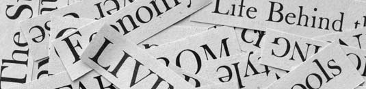 An image of different words on paper