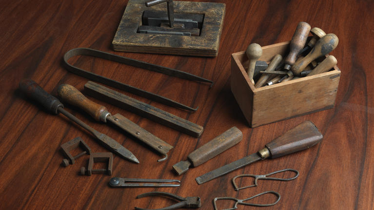 Machinery and tools used by printers and engravers