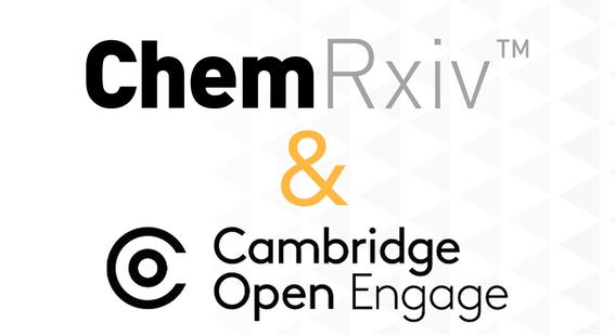 Logo advertises partnership between ChemRxiv and Cambridge Open Engage