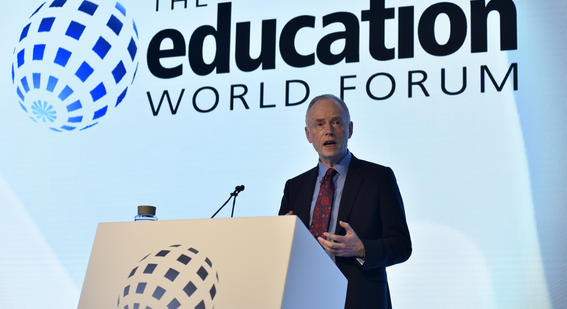 Peter Phillips Chief Executive speaking at the education world forum 2022