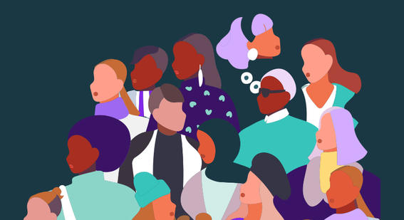 colourful illustration of a diverse group of people