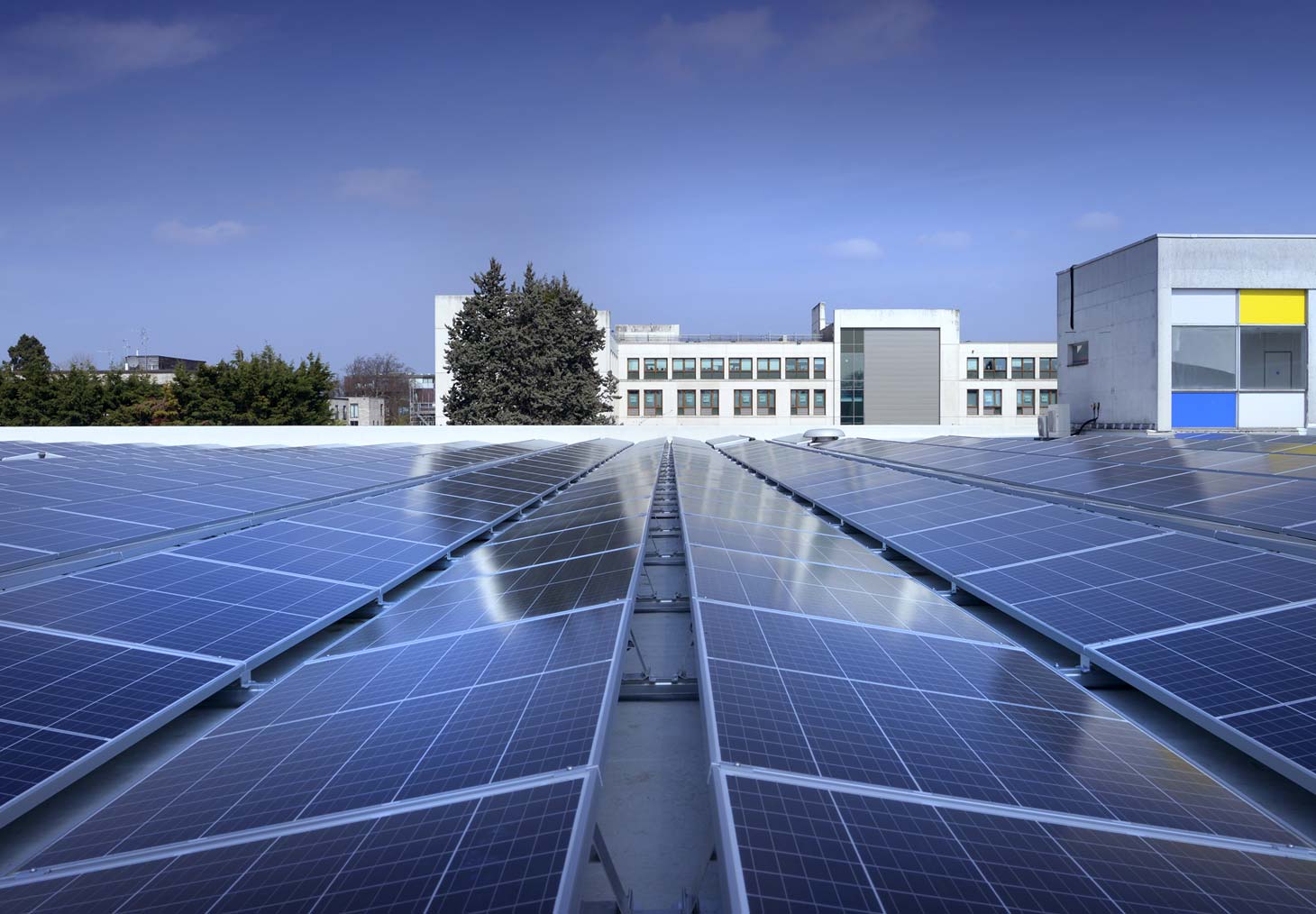 New photovoltaic panels on the roof of our Cambridge head office.